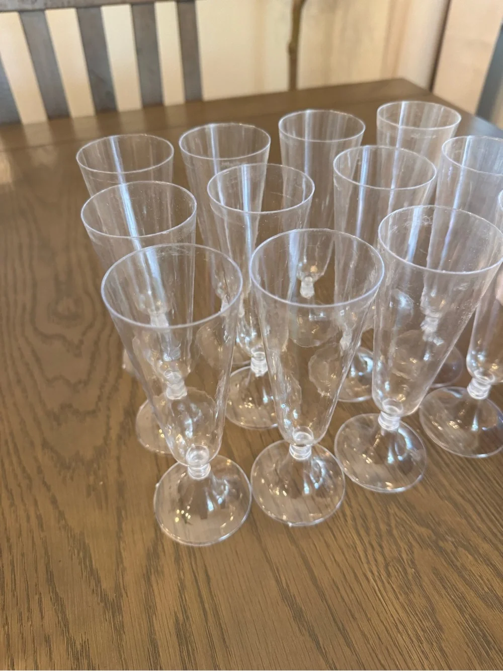12 Plastic Champagne Flutes